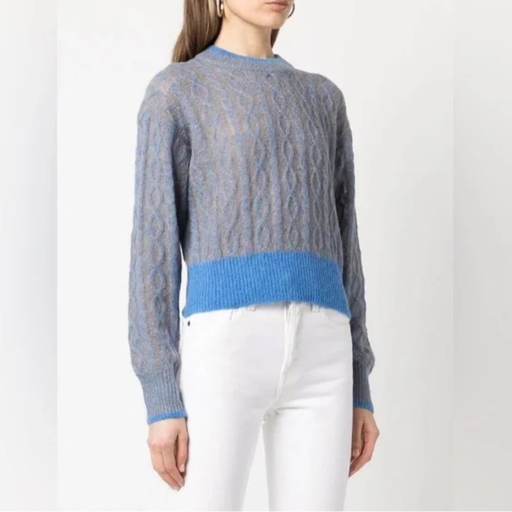 VERONICA BEARD Mohair & Alpaca‎ Riola Cable-Knit Sweater Size Medium